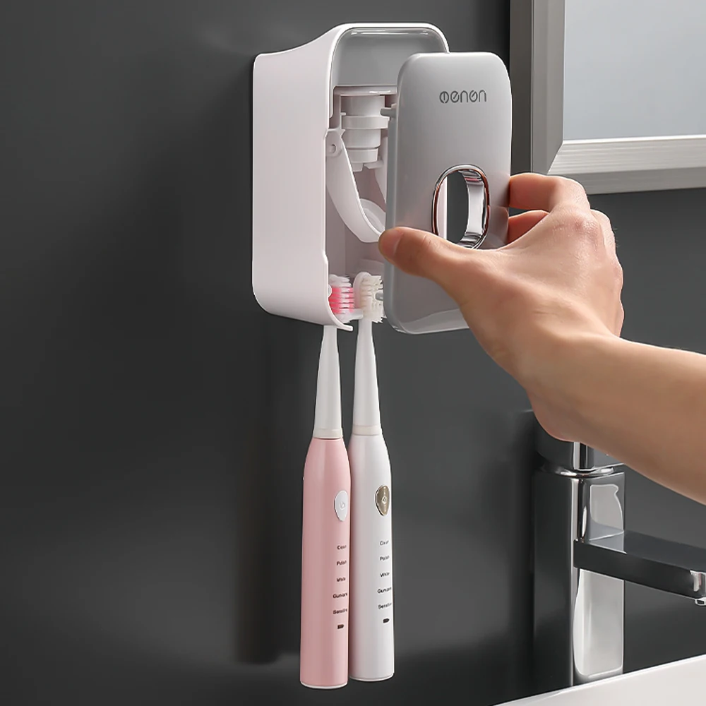 Automatic Toothpaste Squeezer & Wall-Mounted Toothbrush Holder - Image 3